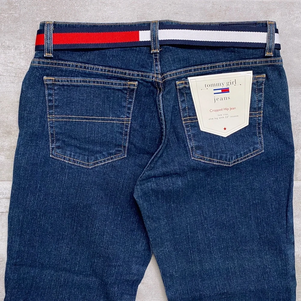 NEW TOMMY HILFIGER Cropped Hip Jeans with Belt